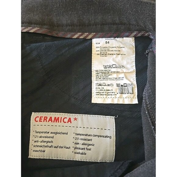 Alberto Comfort Fit Pants Dark Brown Size 54 38x34 Tom Ceramica - Picture 3 of 7